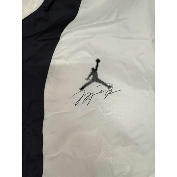 Nike Air Jordan Flight Bomber Jacket Mens Large Black White Loose Fit Full Zip - Picture 2 of 7
